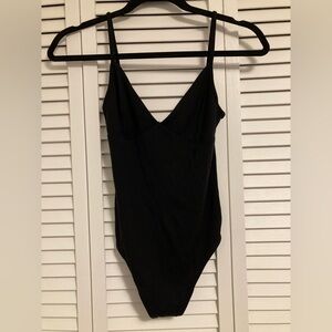 Wilfred Black V-Neck ribbed Bodysuit